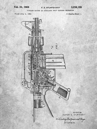 Framed Firearm With Auxiliary Bolt Closure Mechanism Patent - Slate Print