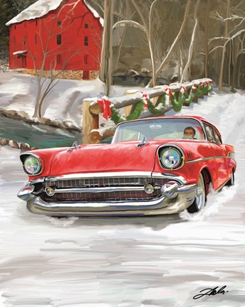 Framed 57 Chevy Christmas Print