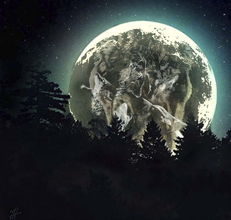 Framed Moon Howl Print