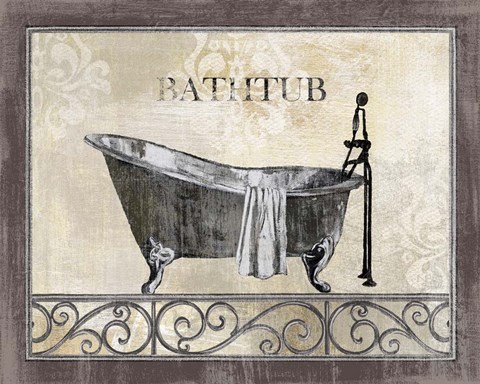 Framed Bath Silhouette II Print