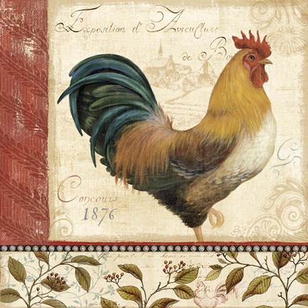 Framed Majestic Rooster I Print