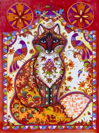 Framed Fox Folk Print