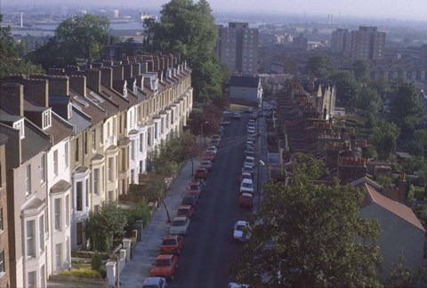 Framed London Row of Houses Print