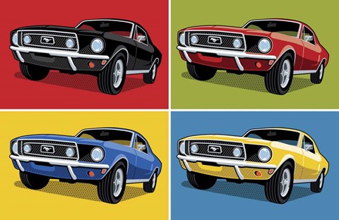 Framed 1968 Mustang Classic Car Print