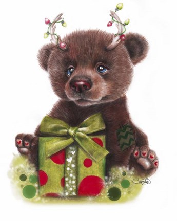 Framed Bruno Bear, Rudolph Fan Print