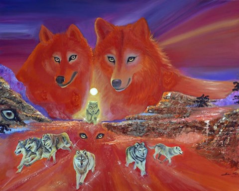 Framed Energy of the Wolves Print