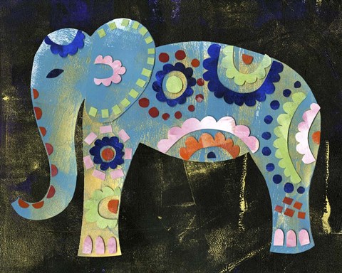 Framed Boho Elephant 3 Print