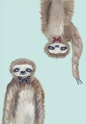 Framed Hipster Sloths Print