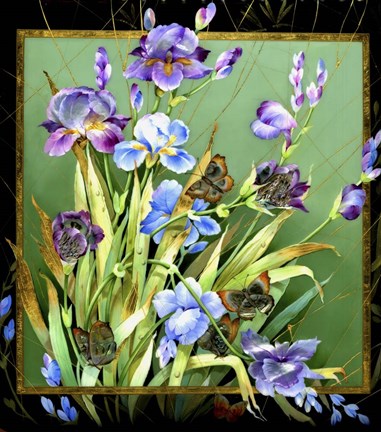 Framed Flowers &amp; Butterflies Print