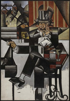 Framed Un Homme Au Cafe Juan Gris Print