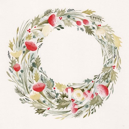 Framed Joy Wreath Print