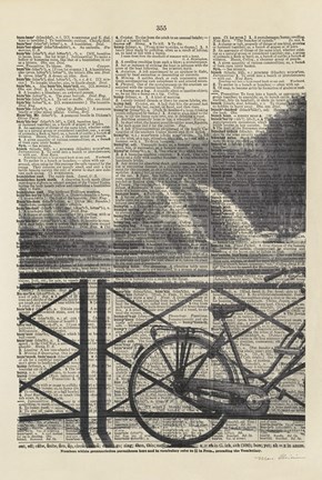 Framed La Bicyclette I Crop Print