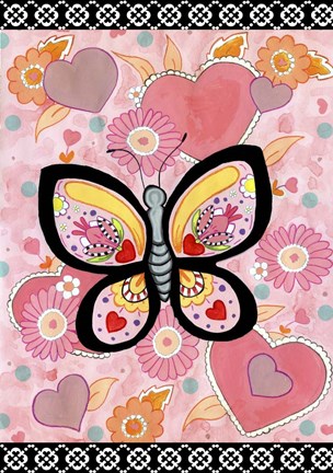 Framed Butterfly Hearts Print