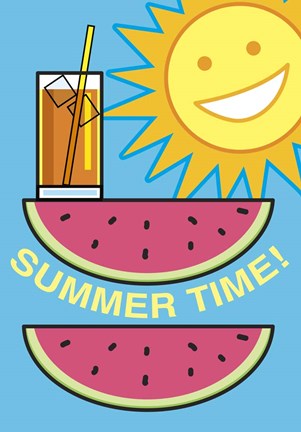 Framed SummerFlag Watermelon Summer 2 Print