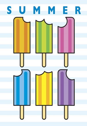 Framed SummerFlag Popsicle Bites 4 Print