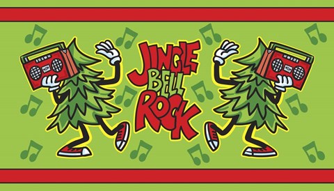 Framed Christmas Jungle Bell Rock Print