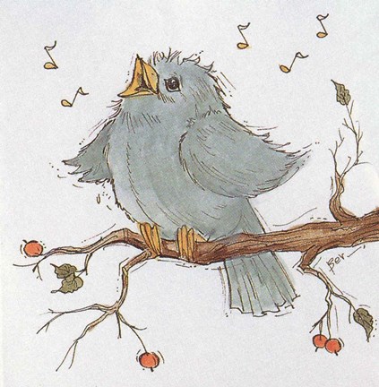 Framed Singing Bird Print