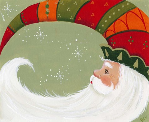 Framed Santa In Elf&#39;s Hat Print