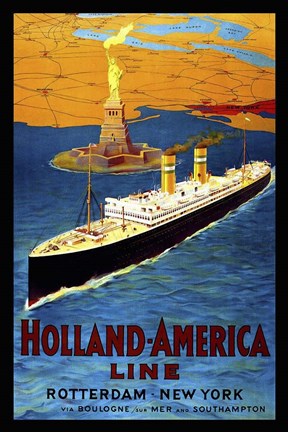 Framed Holland America Line Print