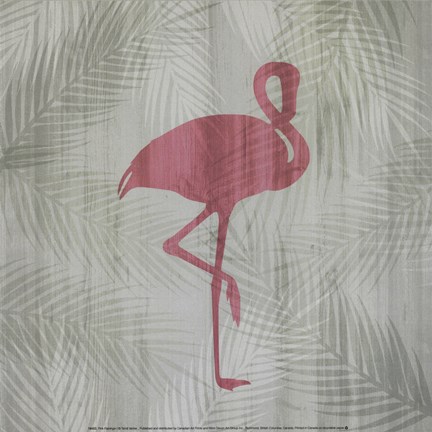 Framed Pink Flamingo I Print