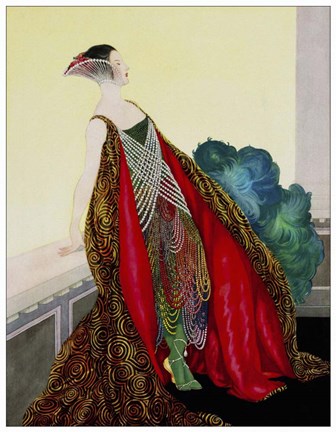 Framed Art Deco Woman Print