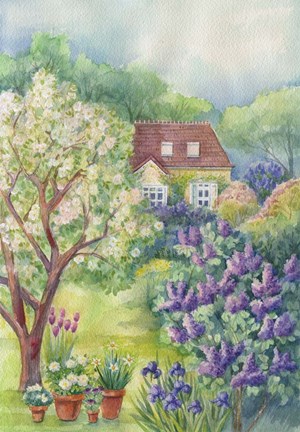 Framed Lilac Garden Print
