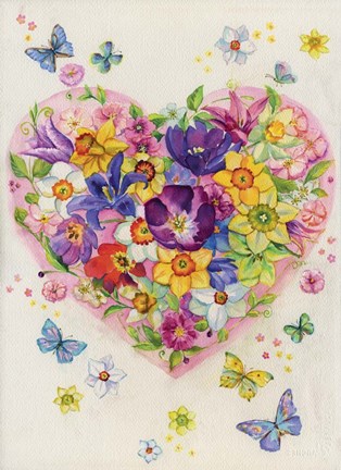 Framed Flowering Heart Print