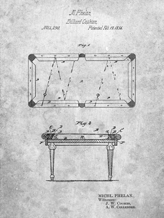 Framed Billiard Cushion Patent Print