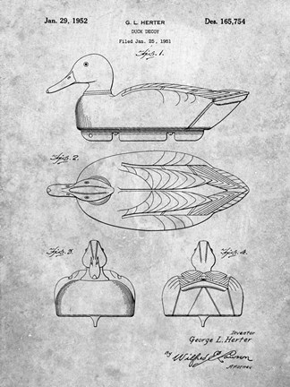 Framed Duck Decoy Patent Print