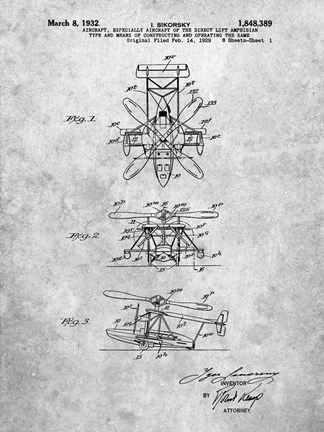 Framed Aircraft of the Direct Lift Amphibian Type Patent Print