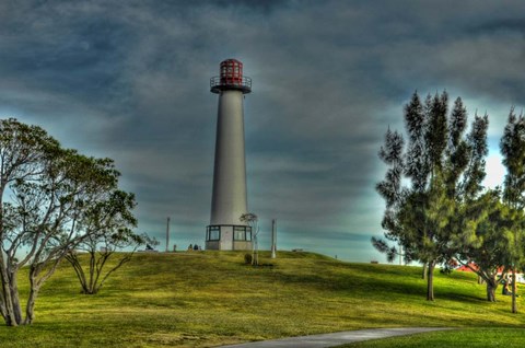 Framed Lighthouse with Red Top Print