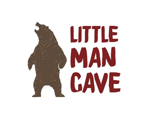 Framed Little Man Cave Standing Bear Color Print
