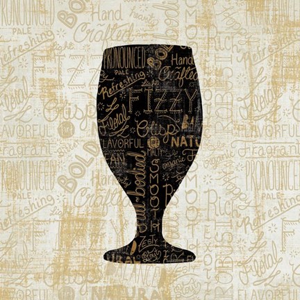Framed Cheers for Beers Goblet Print