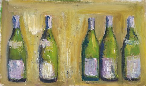 Framed French Wine Bottles Print