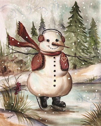 Framed Country Snowman III Print