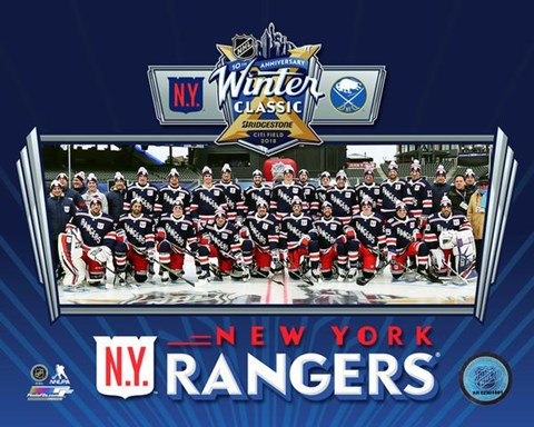 Framed New York Rangers Team Photo 2018 NHL Winter Classic Print