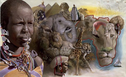 Framed Africa Lions Print