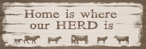 Framed Home is Where Our Herd Is Print