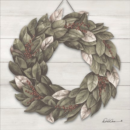 Framed Bay Leaf Wreath Print