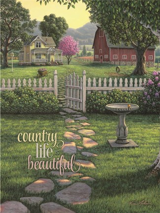 Framed Country Life is Beautiful Print