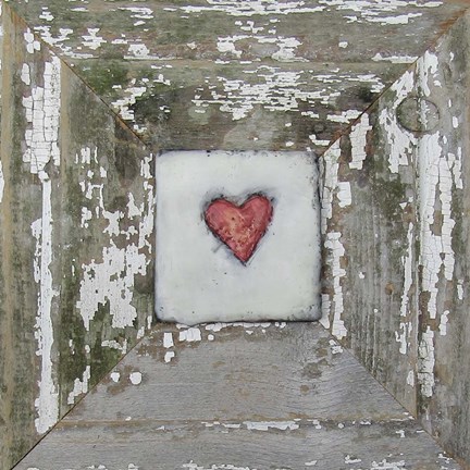 Framed Hearts&#39; Desire Distressed White Print
