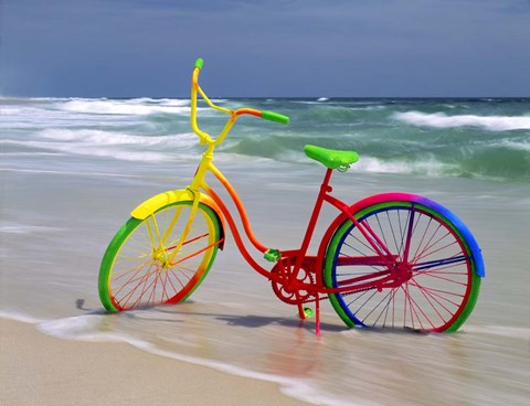 Framed Rainbow Bike Print