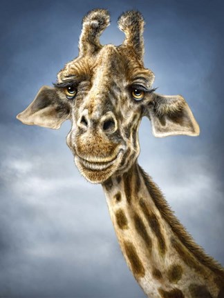 Framed Giraffe Totem Print