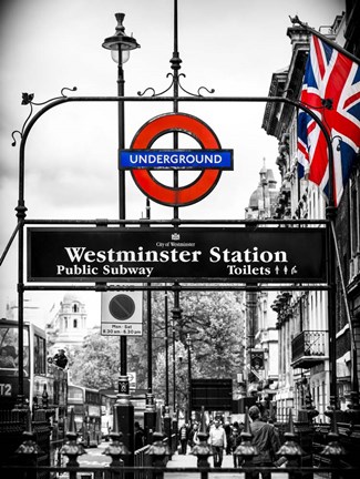 Framed Westminster Station Underground Print
