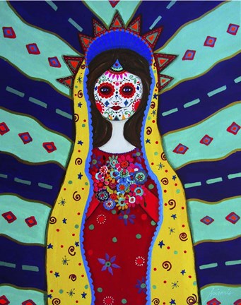 Framed Virgin Guadalupe Dia De Los Muertos Print