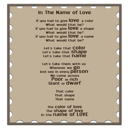 Framed In The Name Of Love Print