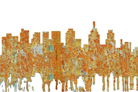 Framed Philadelphia Skyline - Rust Print