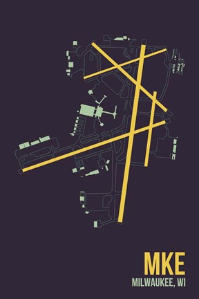 Framed MKE Airport Layout Print