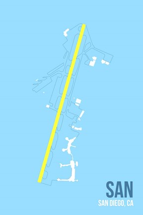 Framed SAN Airport Layout Print