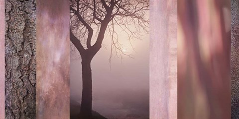 Framed Pink Tree Collage Print